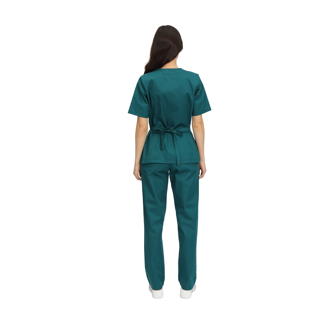 Costum Medical Kimi, bluza medicala kimono si pantalon cu elastic | Inotex.ro